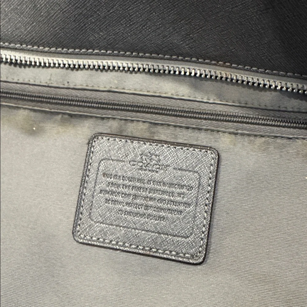 Coach Bag Peyton Zip Top Tote Charcoal Gray Saffiano Leather Tote Bag - Picture 14 of 17